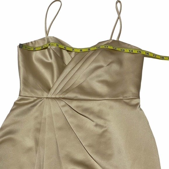 CITY Triangles Gold Ruffled Sleeveless Dress 9 - Picture 3 of 12
